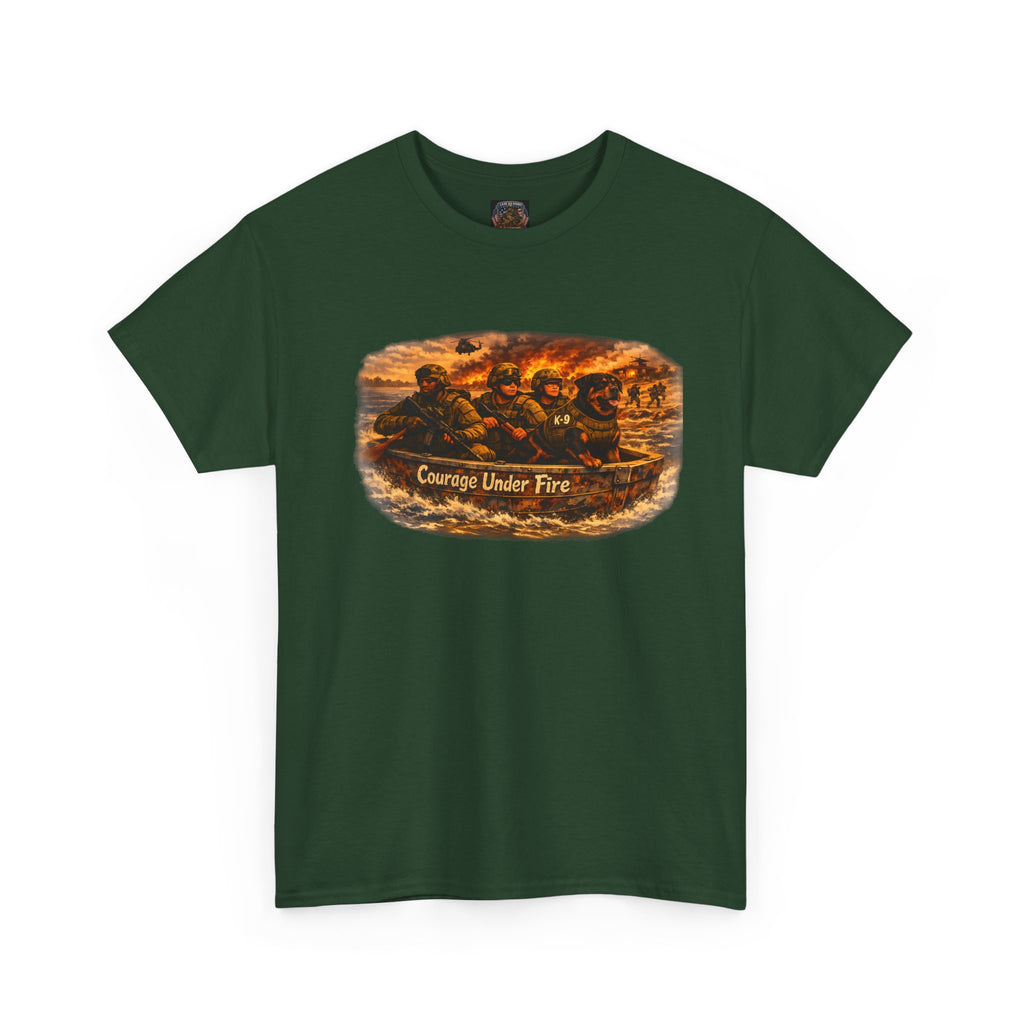 Courage Under Fire Tee — Military K-9 Unit Scene T-Shirt