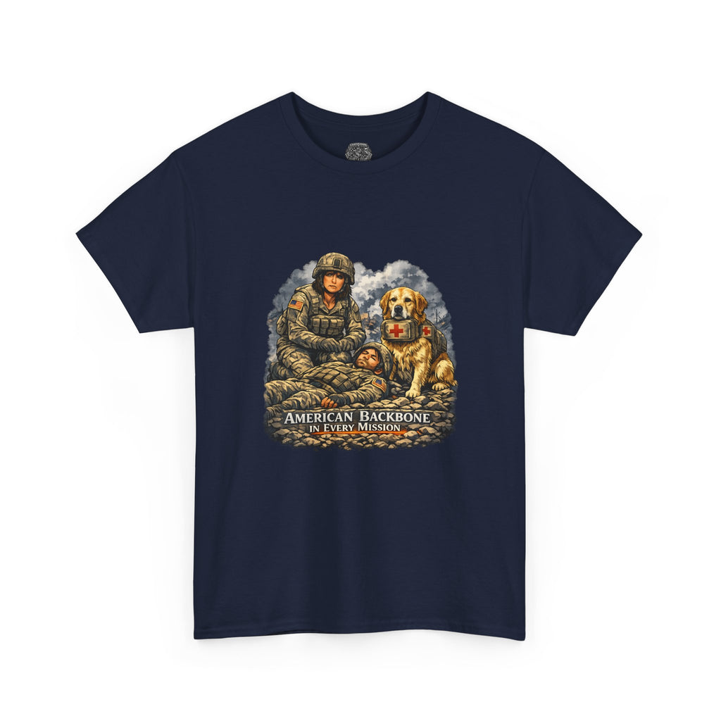 Military Veteran T‑Shirt - "American Backbone" Combat Medic Design