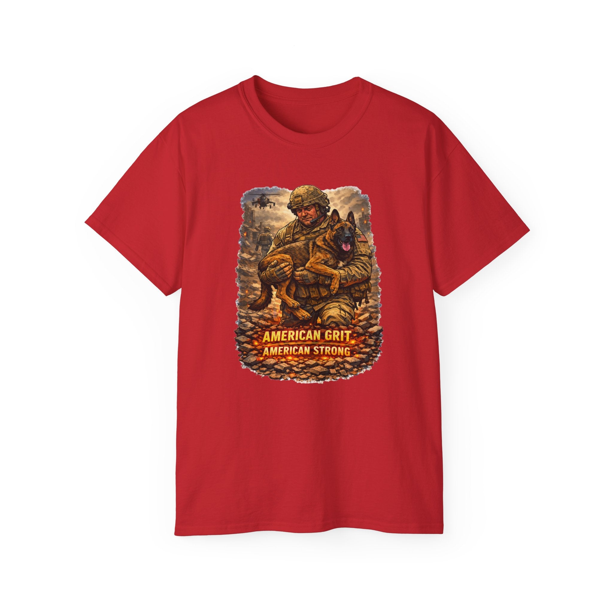 American Grit Soldier T-Shirt — "American Grit, American Strong" Military Tribute Tee