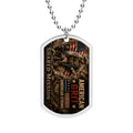 Military Dog Tag Necklace — "American Grit" Soldier Tribute with Flag