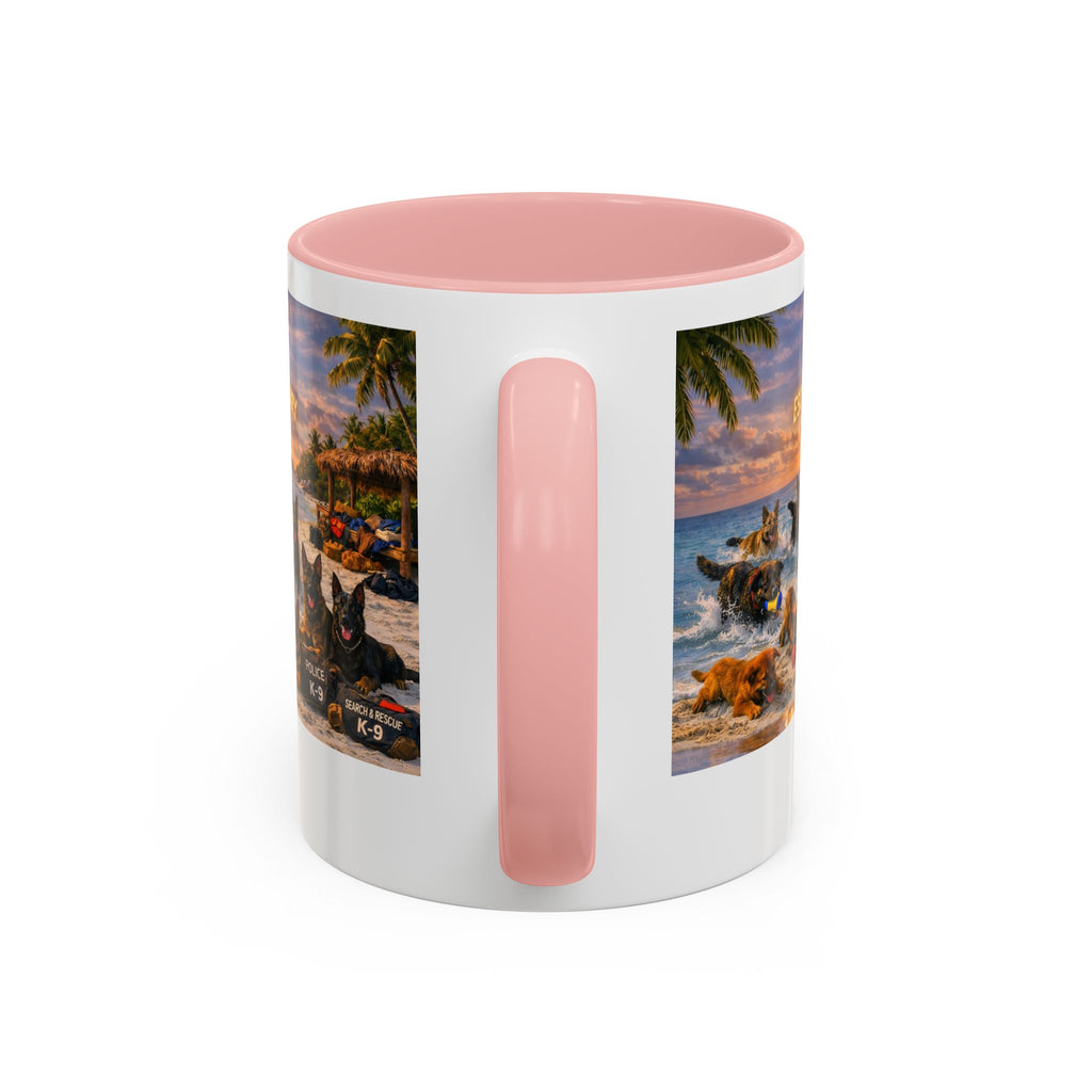 Dutch Shepherd Beach Coffee Mug — "Escape Is Temporary" Accent Mug (11/15oz)