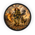 Still at Watch Wall Clock — Female Soldier with K9 Military Tribute