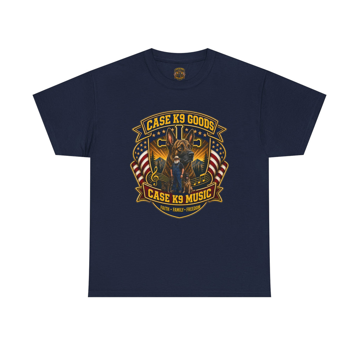 Case K9 Music Tee — Patriotic K9 Handler T‑Shirt