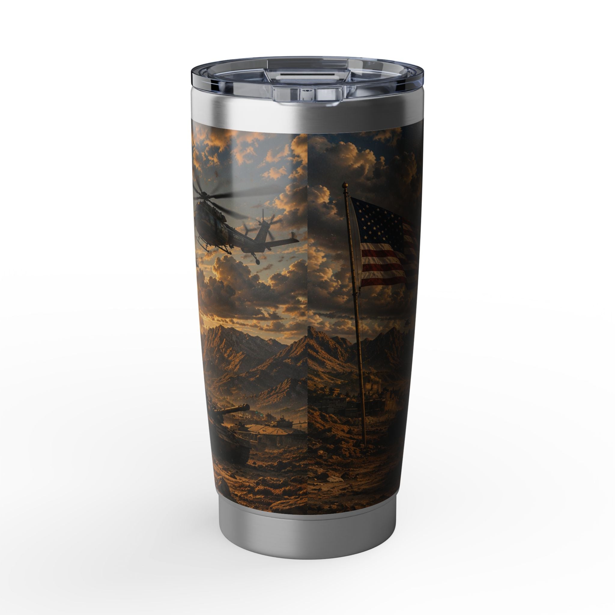 Childhood Dreams Tumbler – Patriotic Military Dog Travel Mug