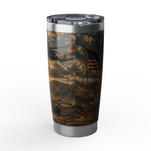 Childhood Dreams Tumbler – Patriotic Military Dog Travel Mug