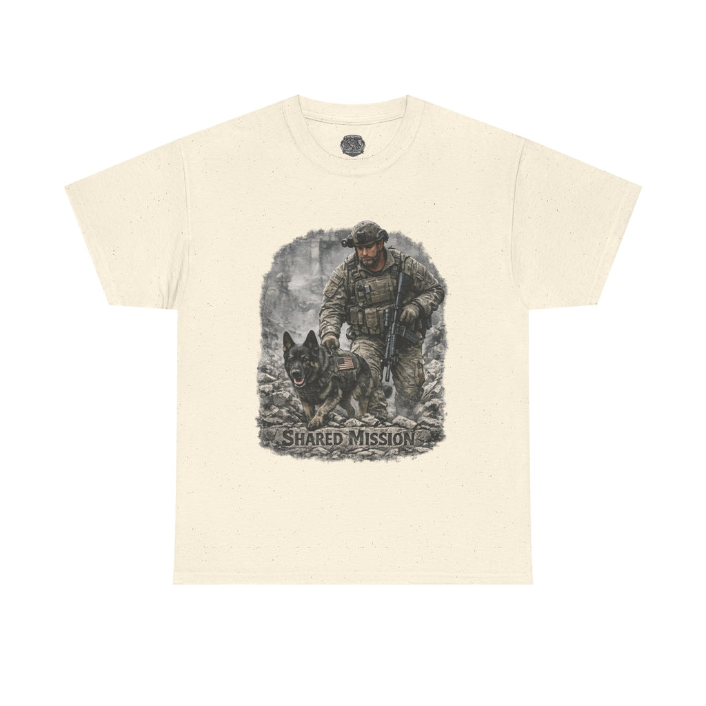 Military K9 Tactical T-Shirt — "Shared Mission" Soldier & Dog Tee