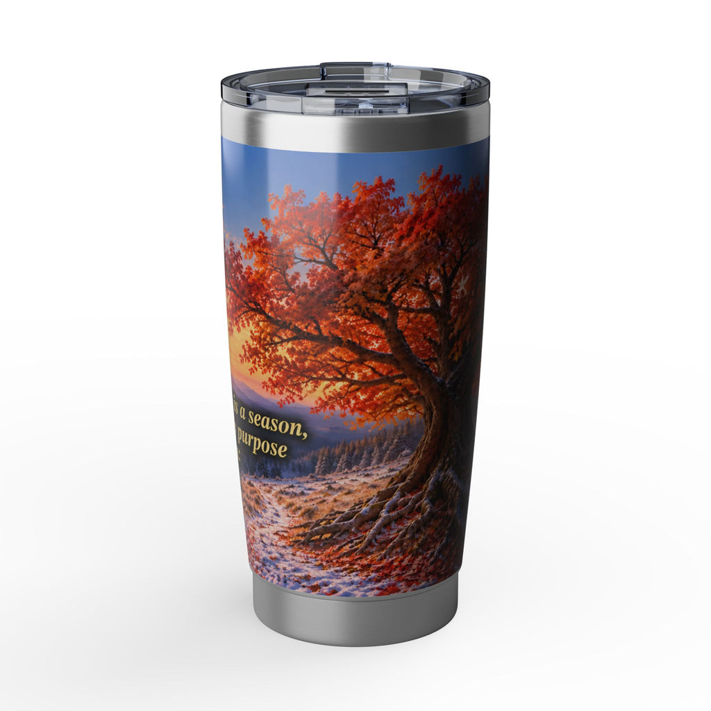 Inspirational  Scripture Autumn Tree 20oz Tumbler — "To every thing there is a season" Travel Mug