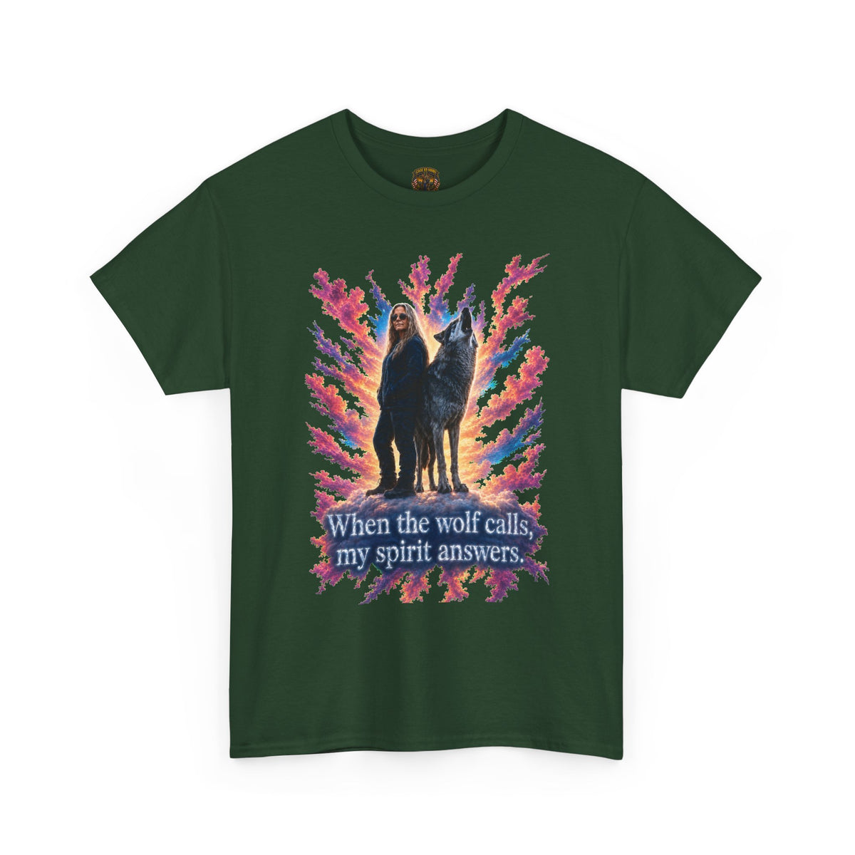 Wolf Spirit T‑Shirt — "When the wolf calls my spirit answers" Graphic Tee