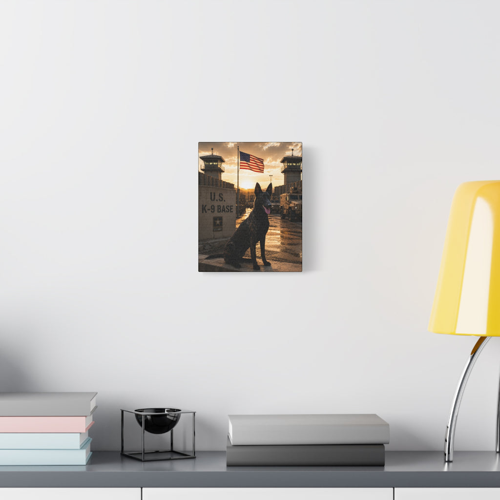 Military K-9 Canvas Print — Patriotic U.S. K-9 Base Wall Art