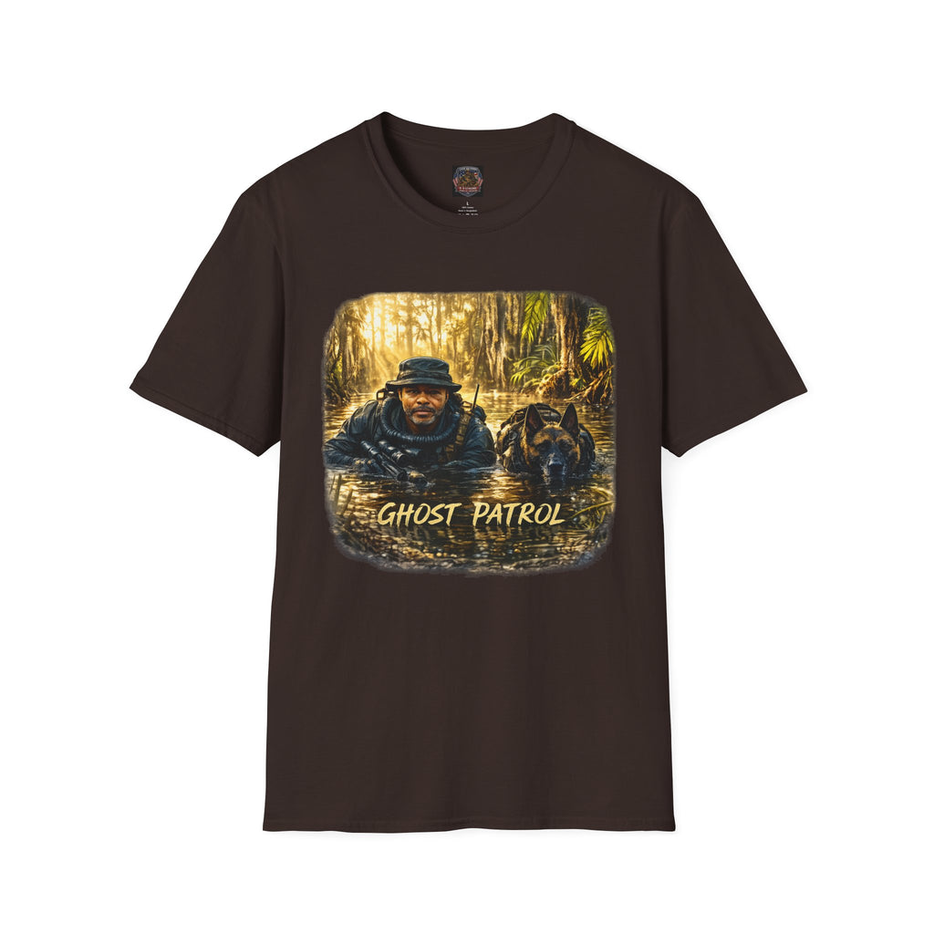 Ghost Patrol T‑Shirt — Tactical Swamp K-9 Rescue Graphic Tee