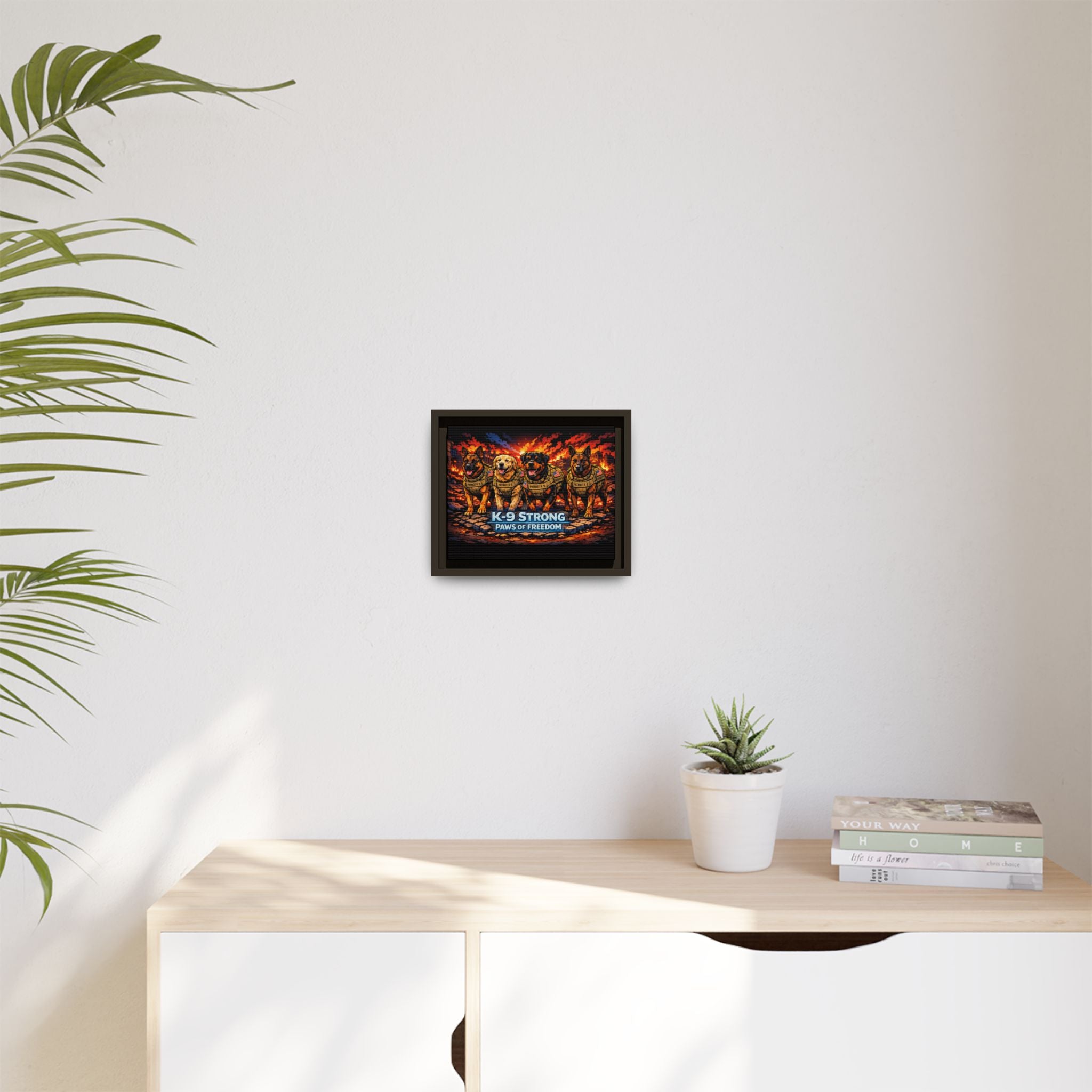 K-9 Strong "Paws of Freedom" Framed Matte Canvas