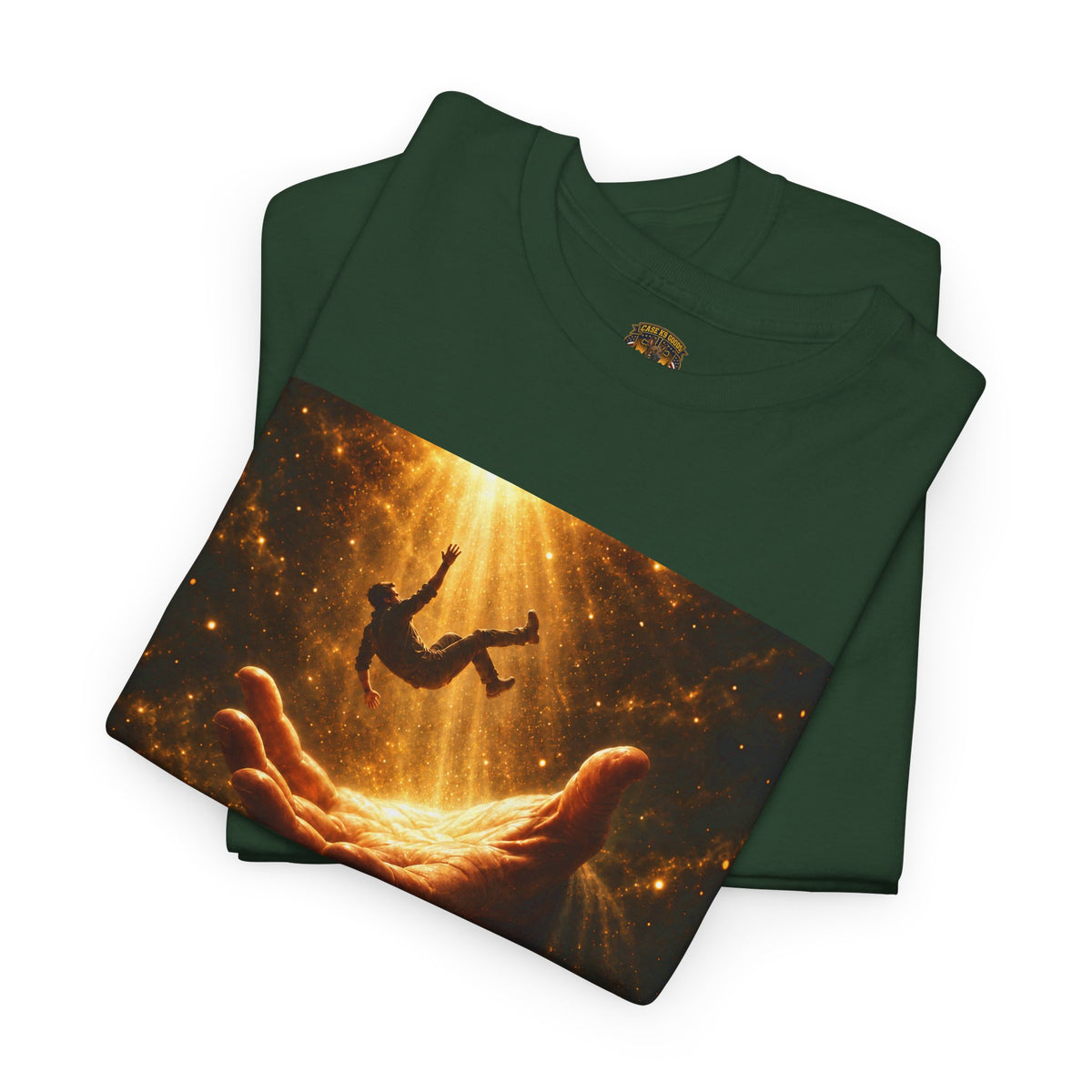 Christian T-Shirt - Psalm 37:24 Hand of God Rescues Graphic Tee