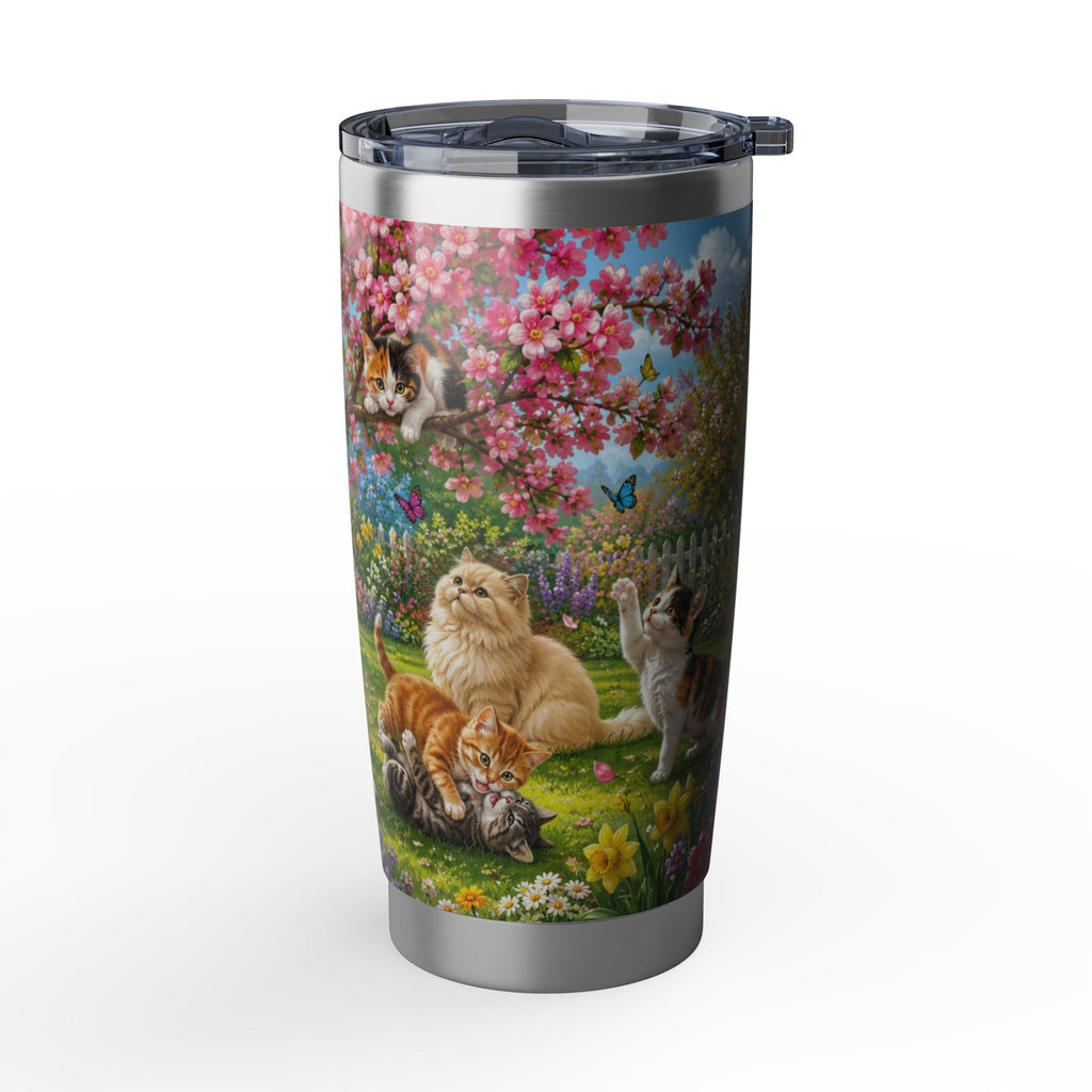 Cat Garden 20oz Tumbler – Spring Floral Cats Travel Mug