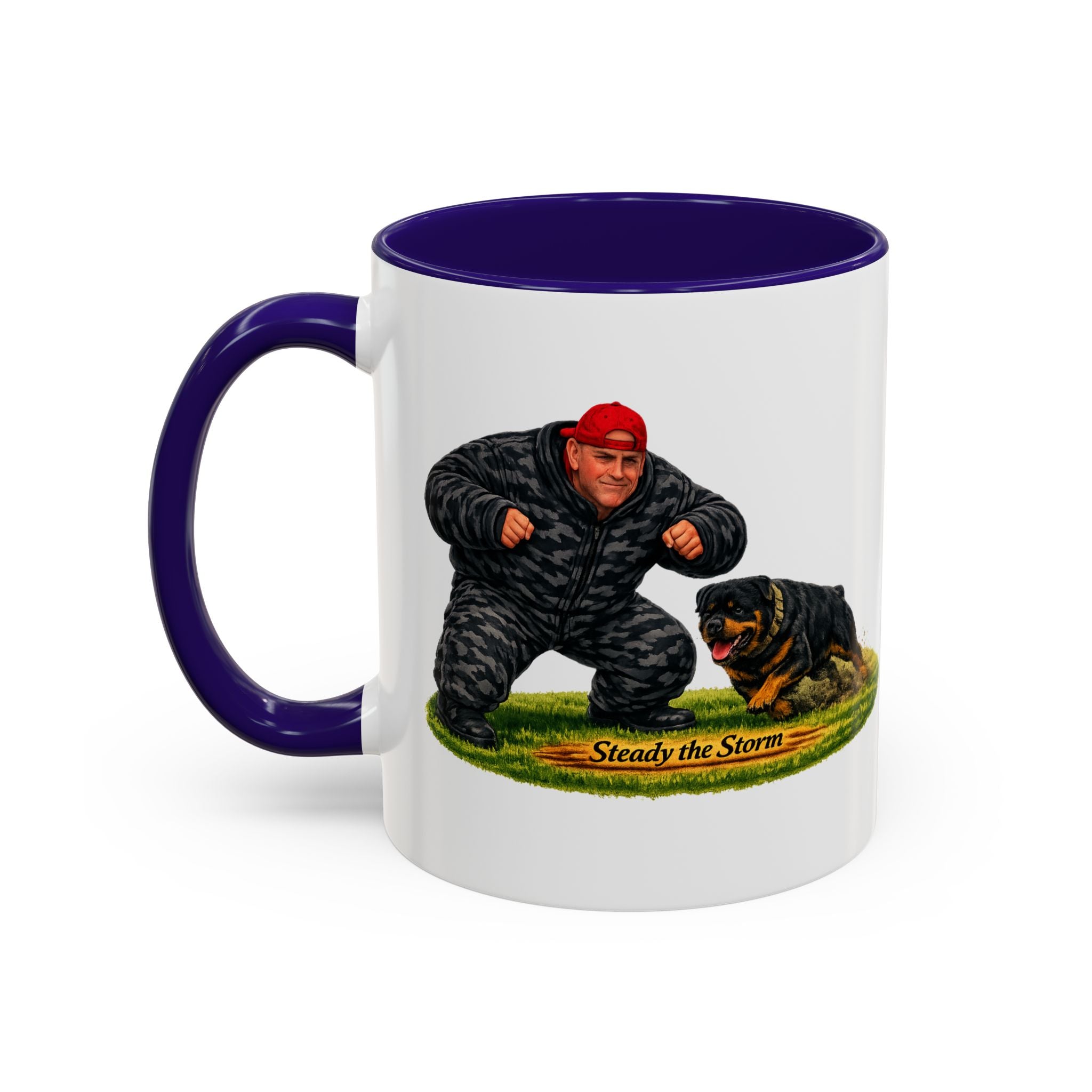 Steady the Storm Rottweiler & Handler Coffee Mug — Dog Lover Gift (11oz/15oz)