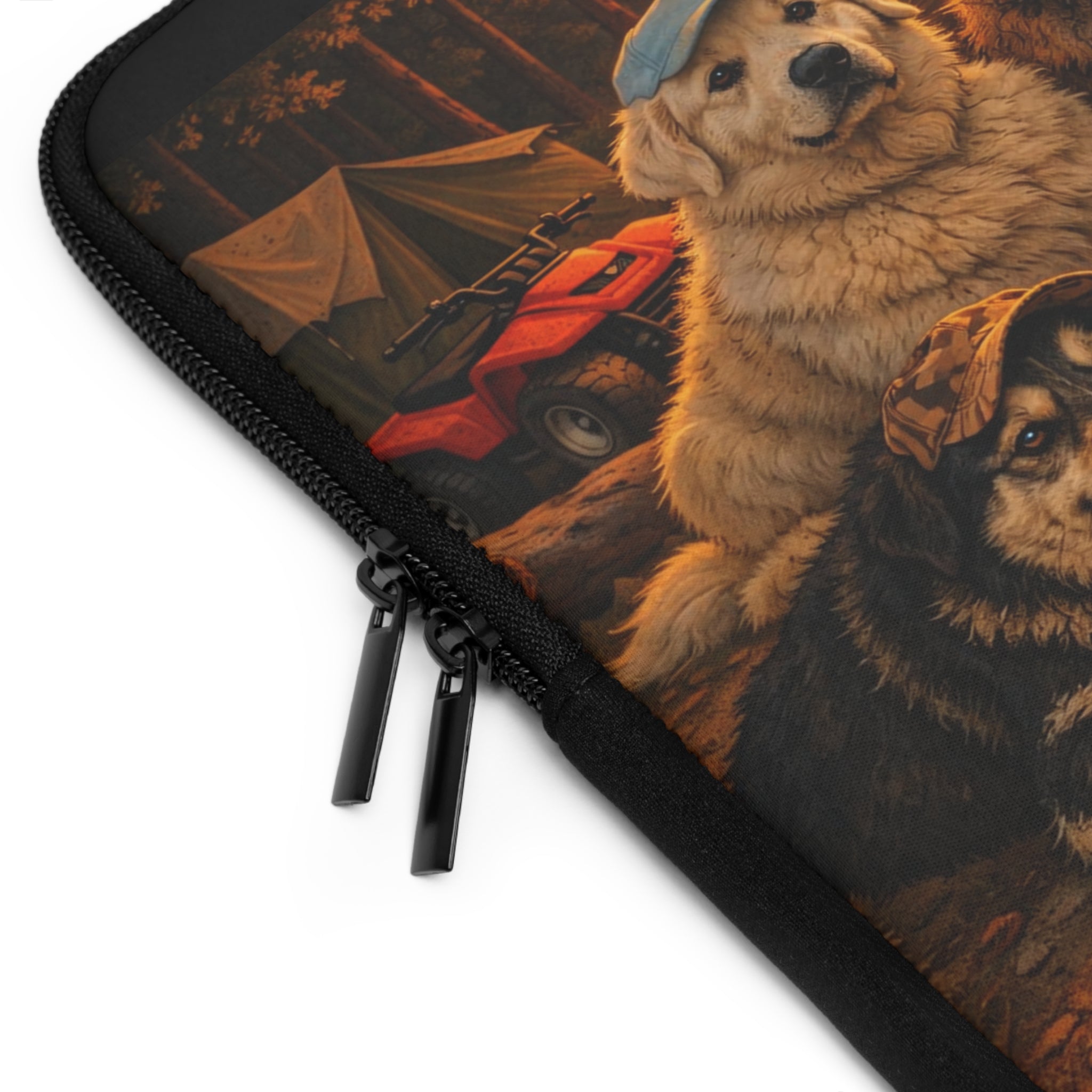 Born Country Camping Dogs Laptop Sleeve — Rustic Sunset Pet Lover Protective Case