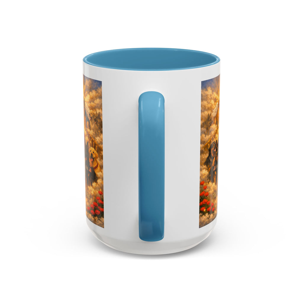 Christian Dog Memorial Coffee Mug — “The Fallen Are Lifted” Accent 11/15oz