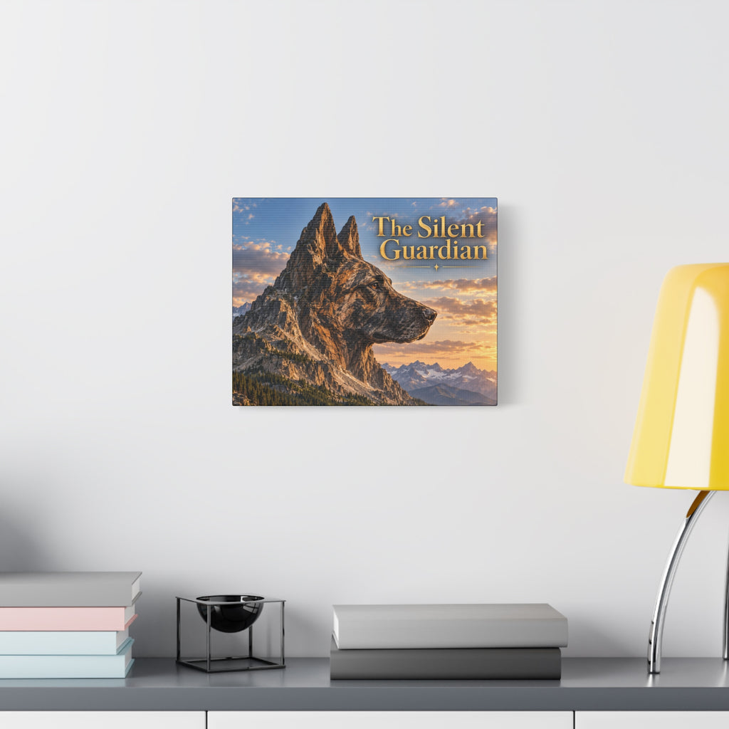 The Silent Guardian Dutch Shepherd Mountain Canvas Wall Art