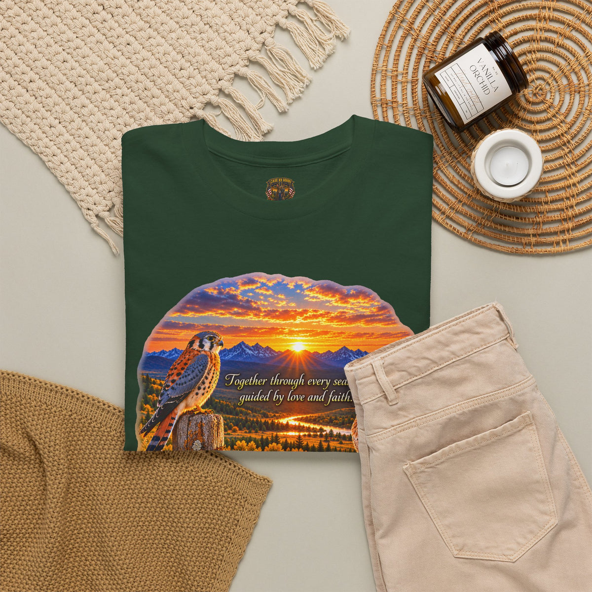Sunset Mountain Eagle Wildlife T-Shirt