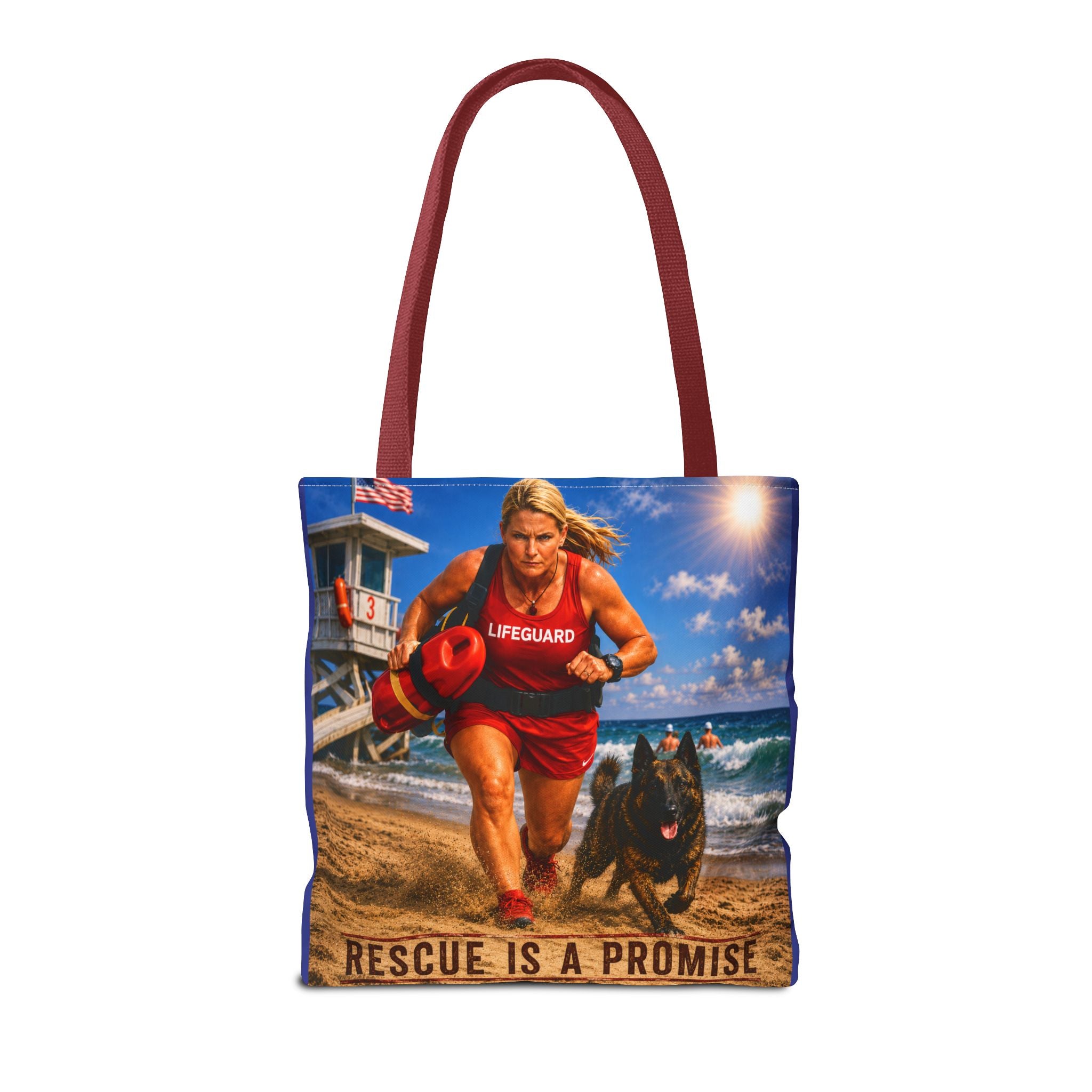 Lifeguard Rescue Tote Bag – "Rescue Is a Promise" Beach Tote