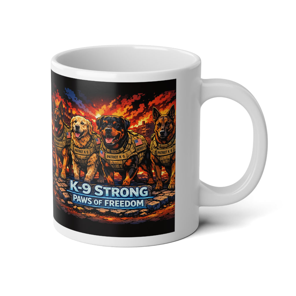 K-9s Strong Freedom 20oz Jumbo Mug — Patriotic K9 Unit Coffee Cup