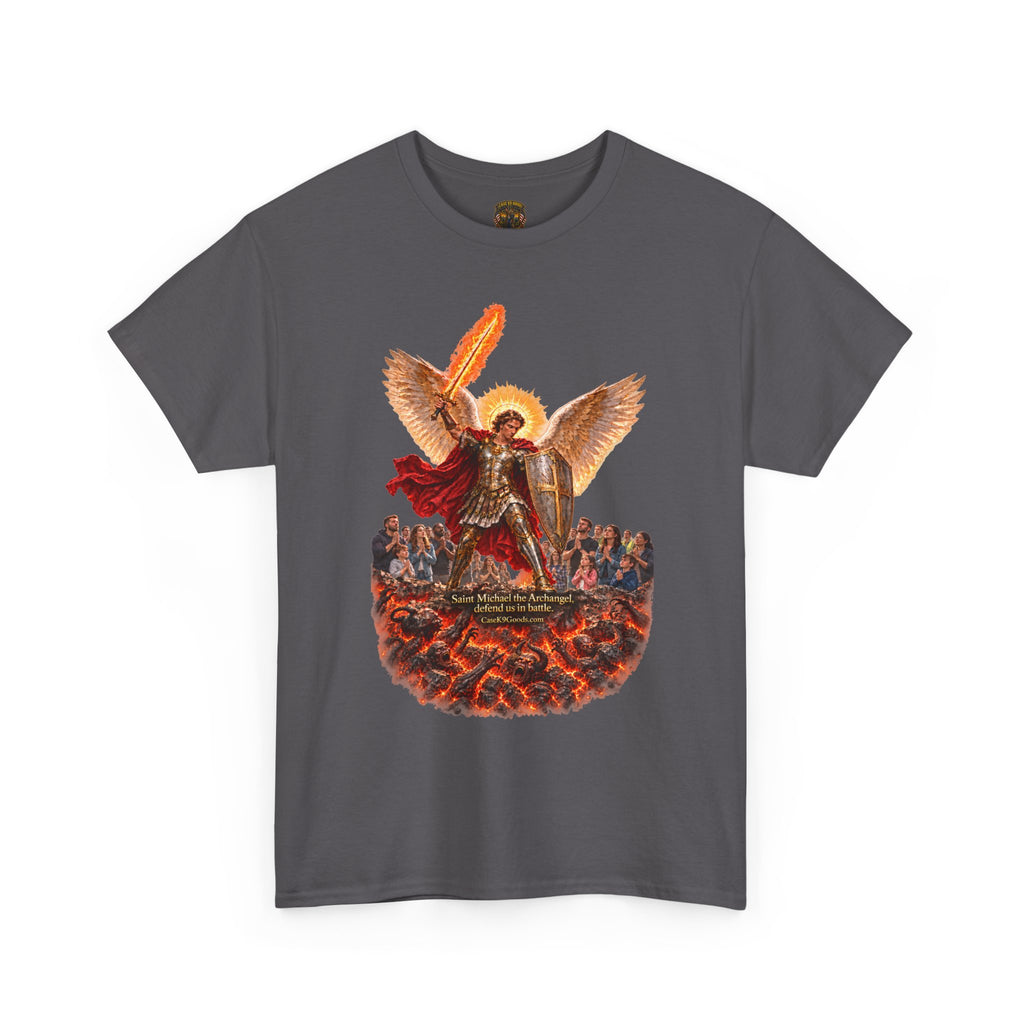 Archangel Michael T-Shirt — Saint Michael Save Us in Battle Graphic Tee