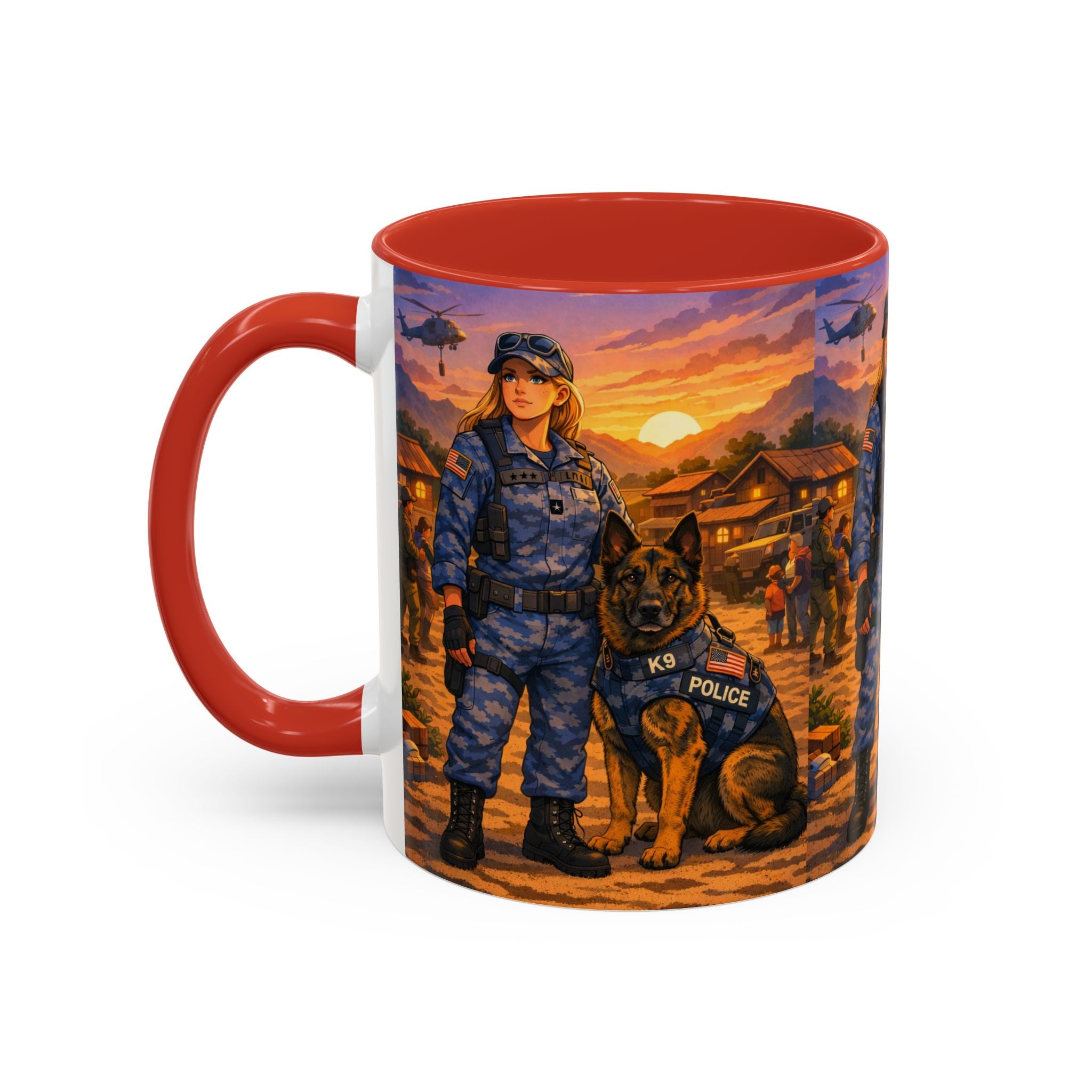 Police K9 Unit Coffee Mug — Female Officer & K9 Tribute (11/15oz)