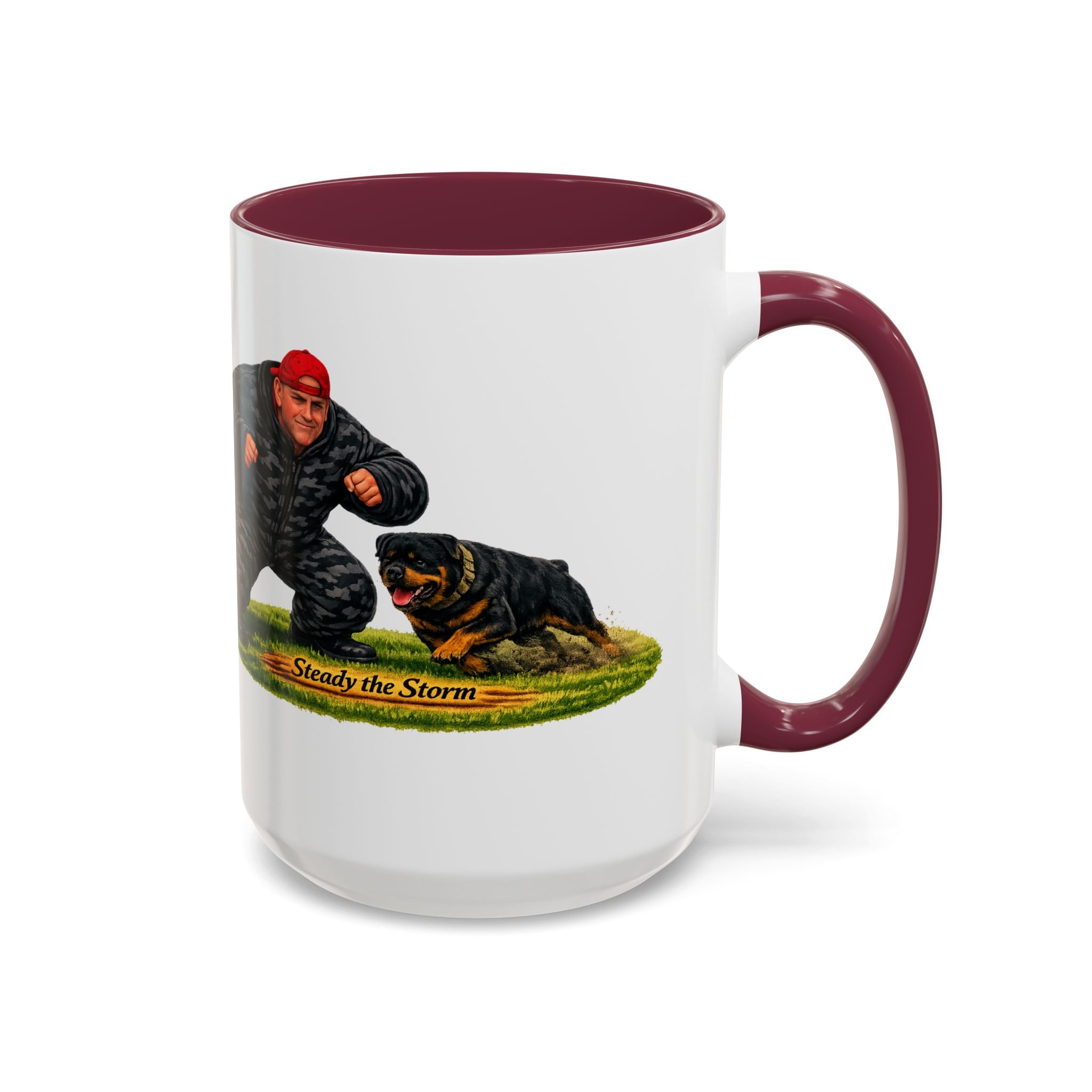 Steady the Storm Rottweiler & Handler Coffee Mug — Dog Lover Gift (11oz/15oz)