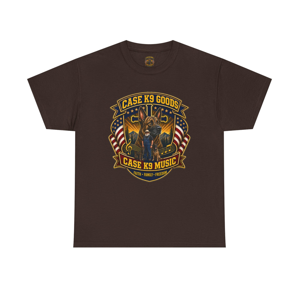 Case K9 Music Tee — Patriotic K9 Handler T‑Shirt