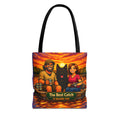 Tote Bag — "The Best Catch Is Beside Me" Fishing Couple & Dog Sunset Tote