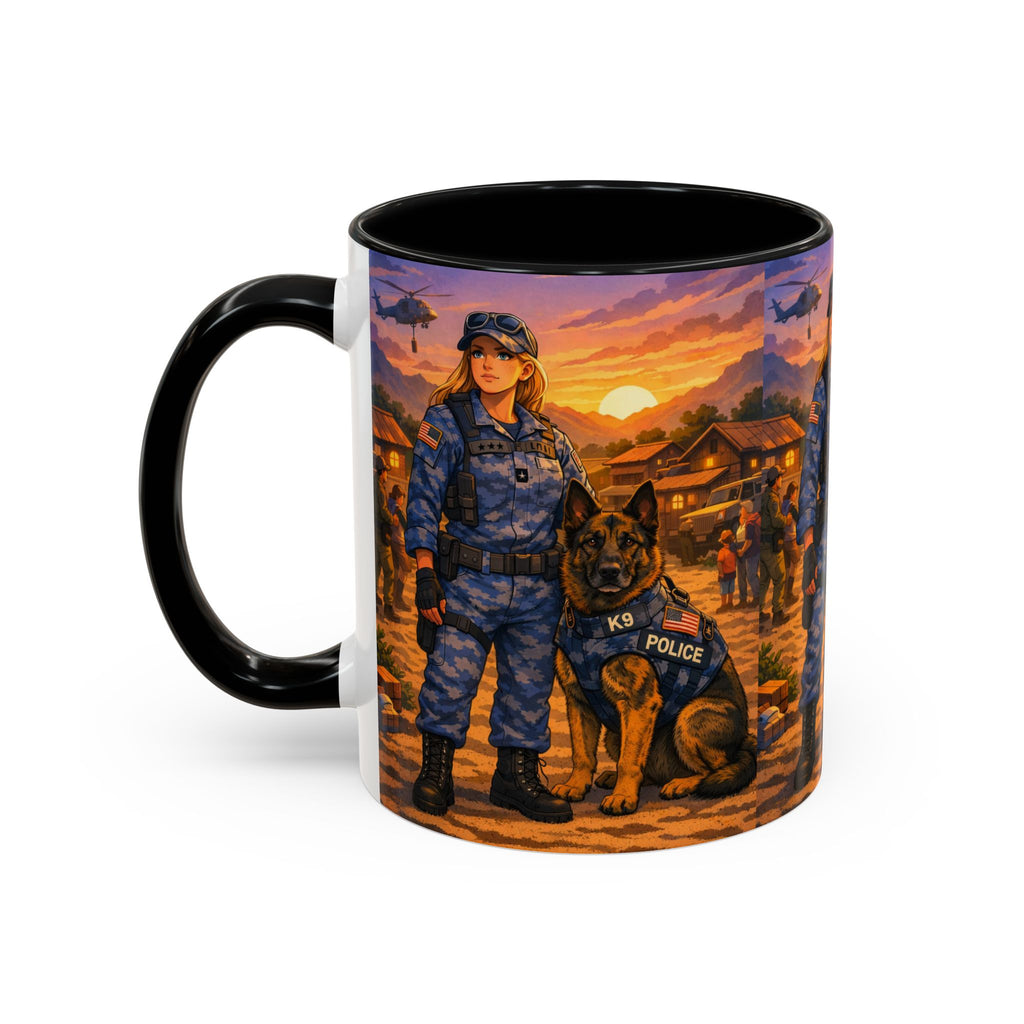 Police K9 Unit Coffee Mug — Female Officer & K9 Tribute (11/15oz)