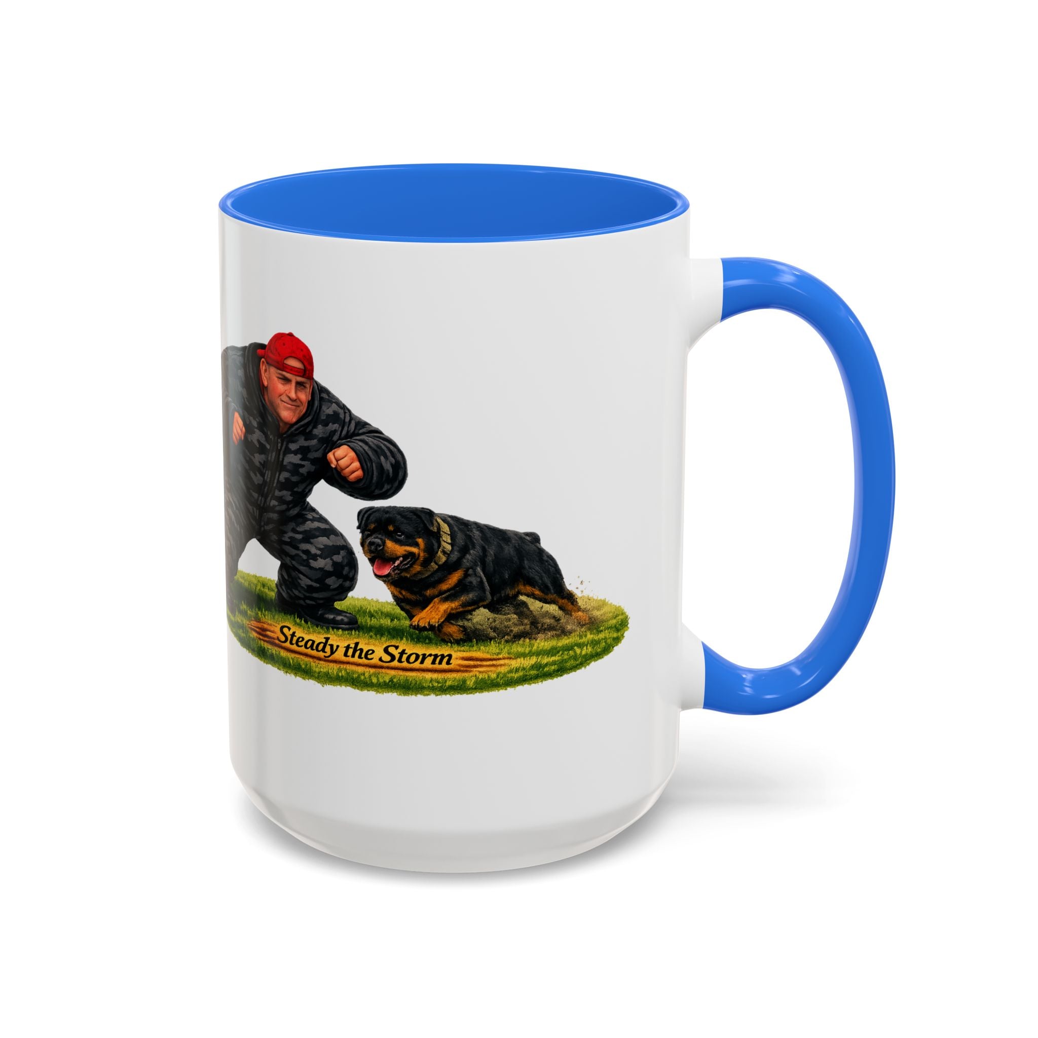 Steady the Storm Rottweiler & Handler Coffee Mug — Dog Lover Gift (11oz/15oz)