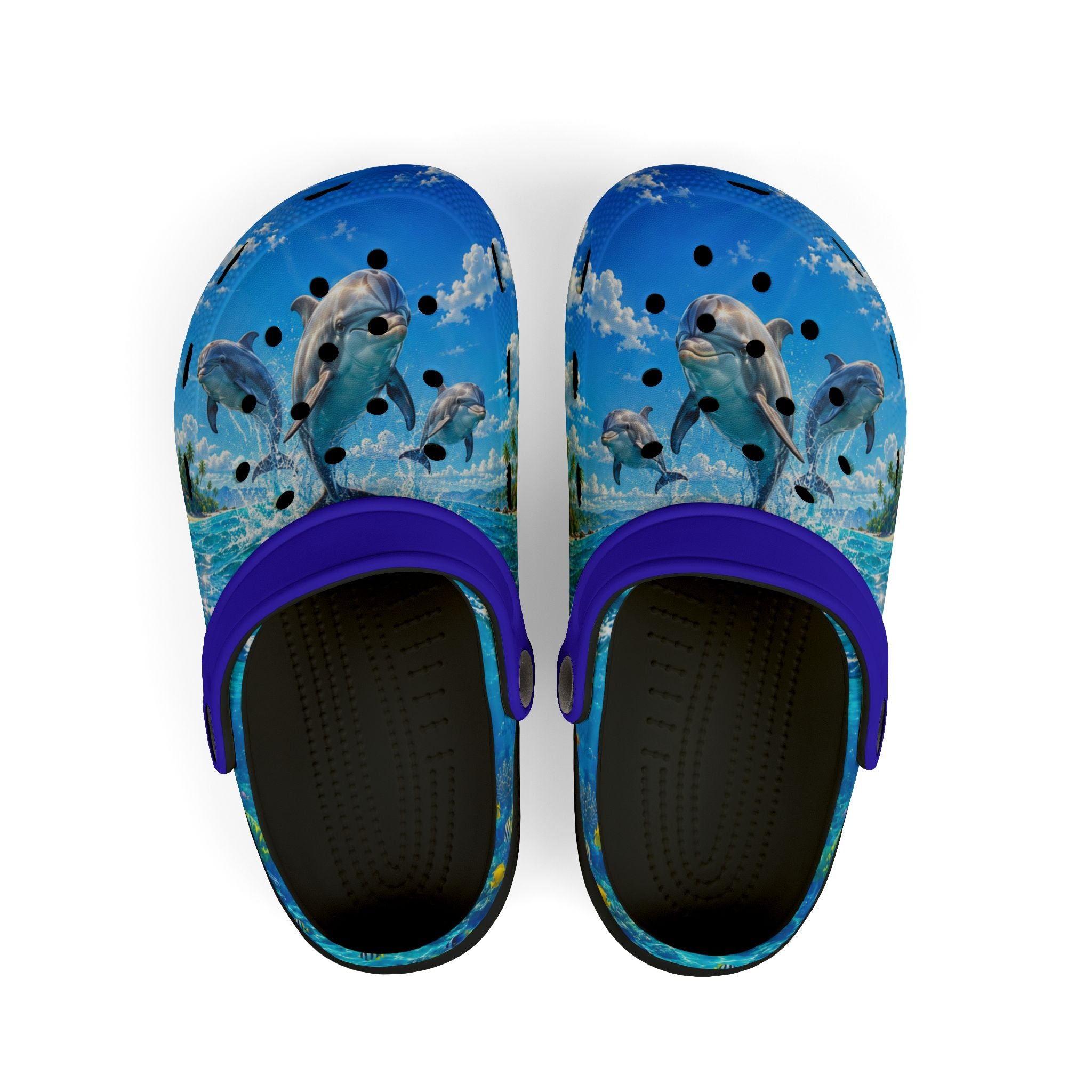Kids Dolphin Foam Clogs — Blue Ocean Splash EVA Sandals