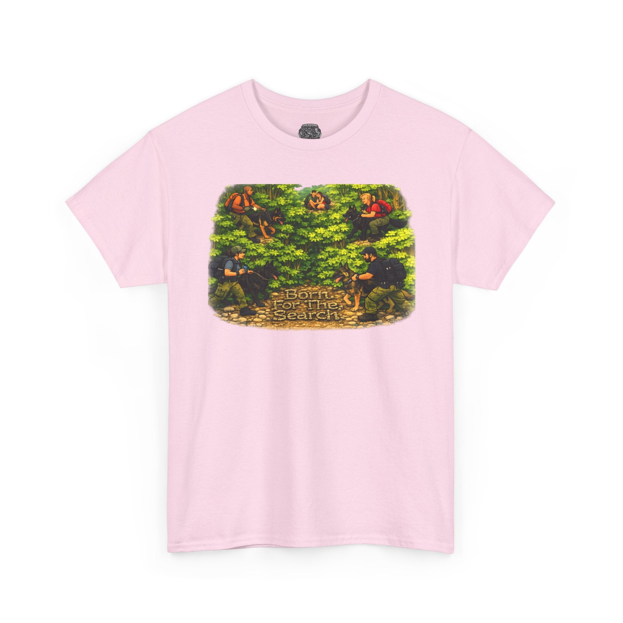 K9 Forest Rescue Scene T‑Shirt — Vintage Pixel Rescue Adventure Tee