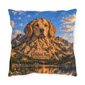 Golden Retriever Lakeside Outdoor Pillow