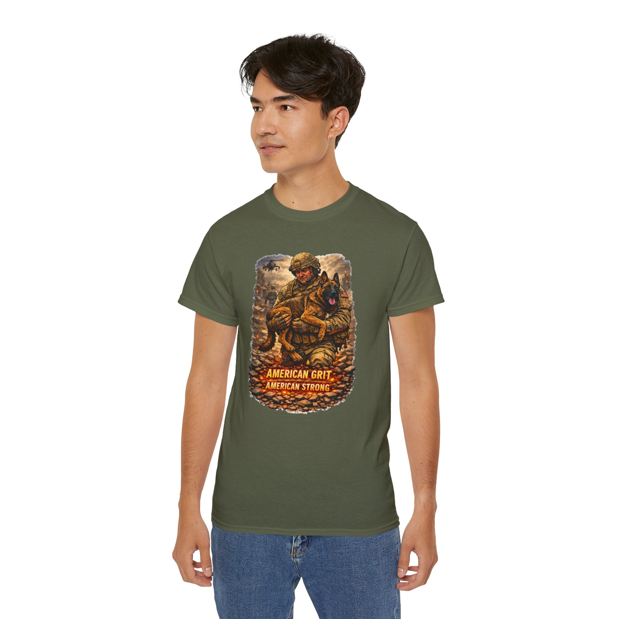 American Grit Soldier T-Shirt — "American Grit, American Strong" Military Tribute Tee
