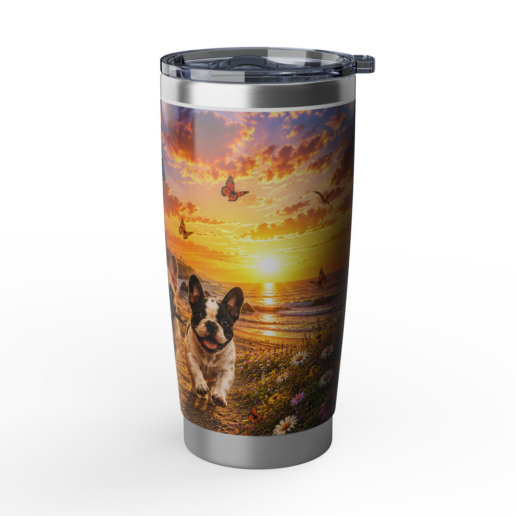 French Bull Dog Vagabond 20oz Tumbler — Tropical Sunset Dogs Travel Mug