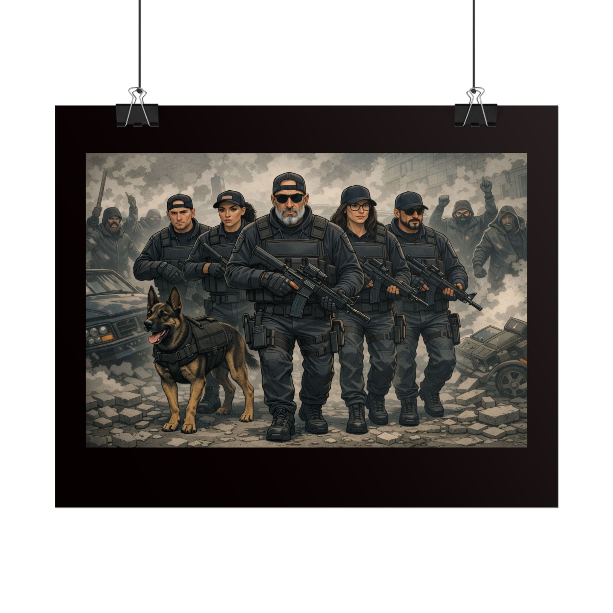 Rolled Poster — Tactical SWAT Team Print (Police K9 Unit Wall Art)