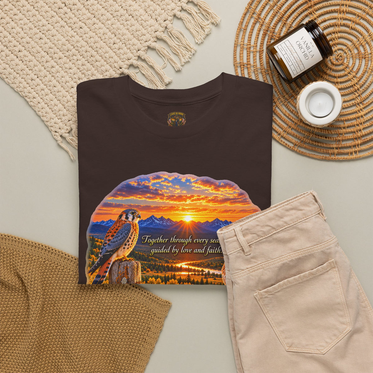 Sunset Mountain Eagle Wildlife T-Shirt