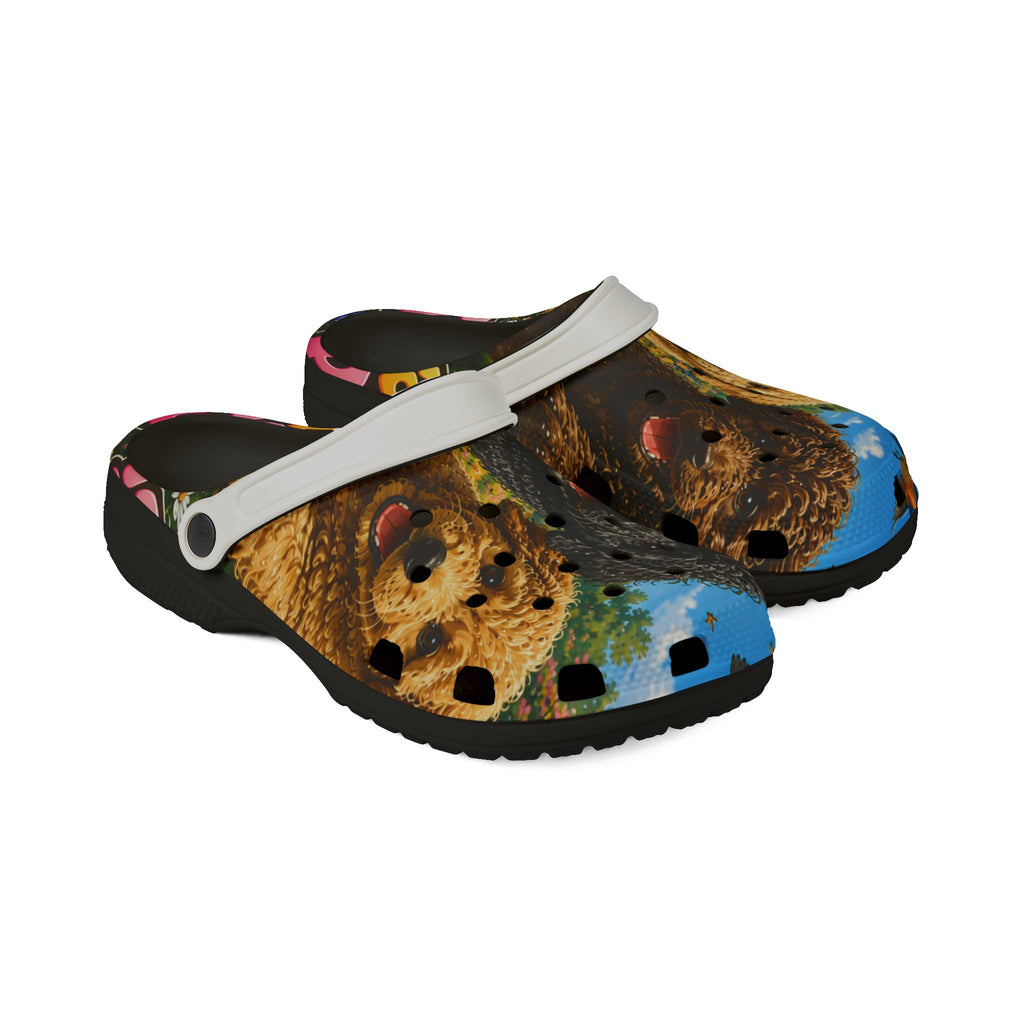 Golden Doodle Puppy Print EVA Foam Clogs — Cute Dog Garden Slip-Ons