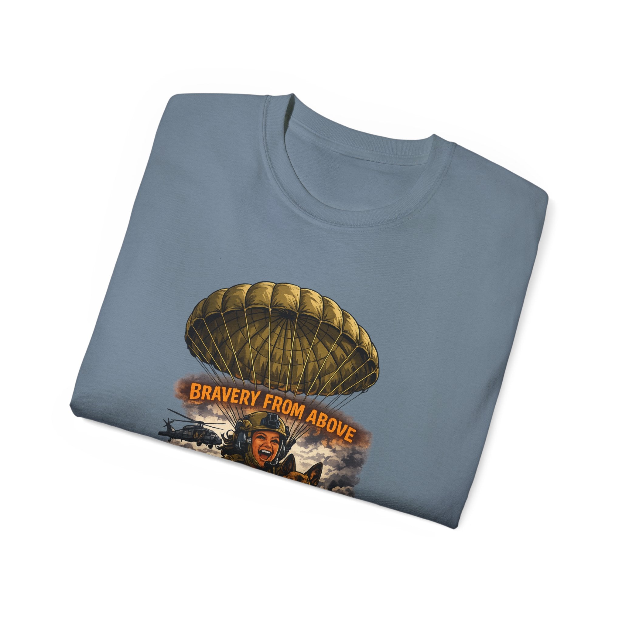 Paratrooper Tee — "Bravery From Above" Military Airborne Shirt