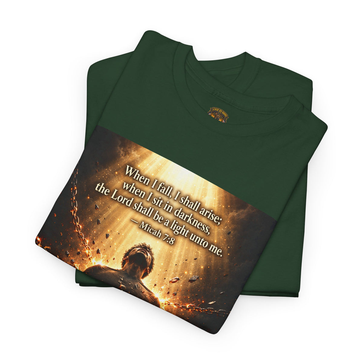 The Light of God Saves Graphic Tee — "Wound Me, Defeat Me, I'll Rise Stronger" Inspirational Shirt