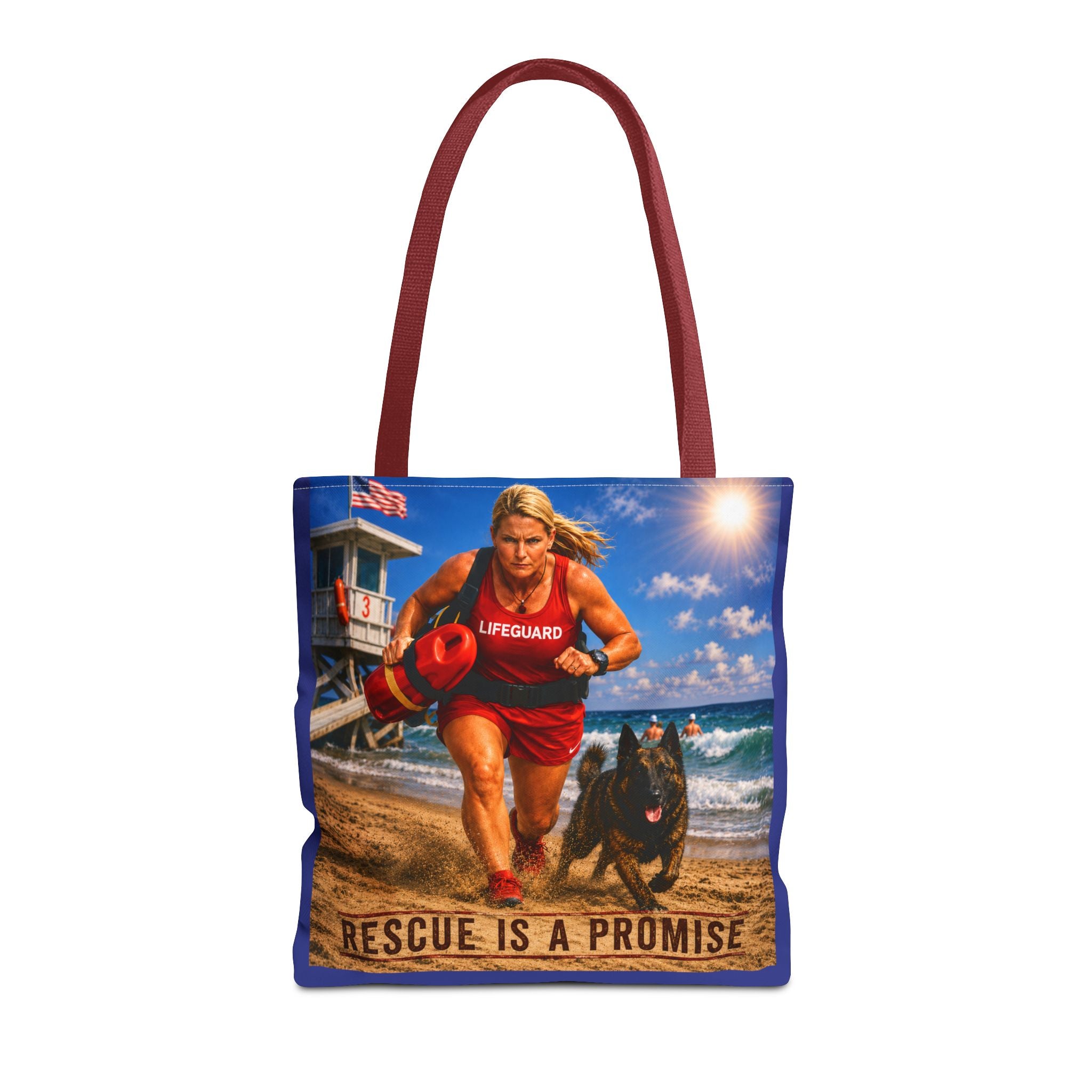 Lifeguard Rescue Tote Bag – "Rescue Is a Promise" Beach Tote