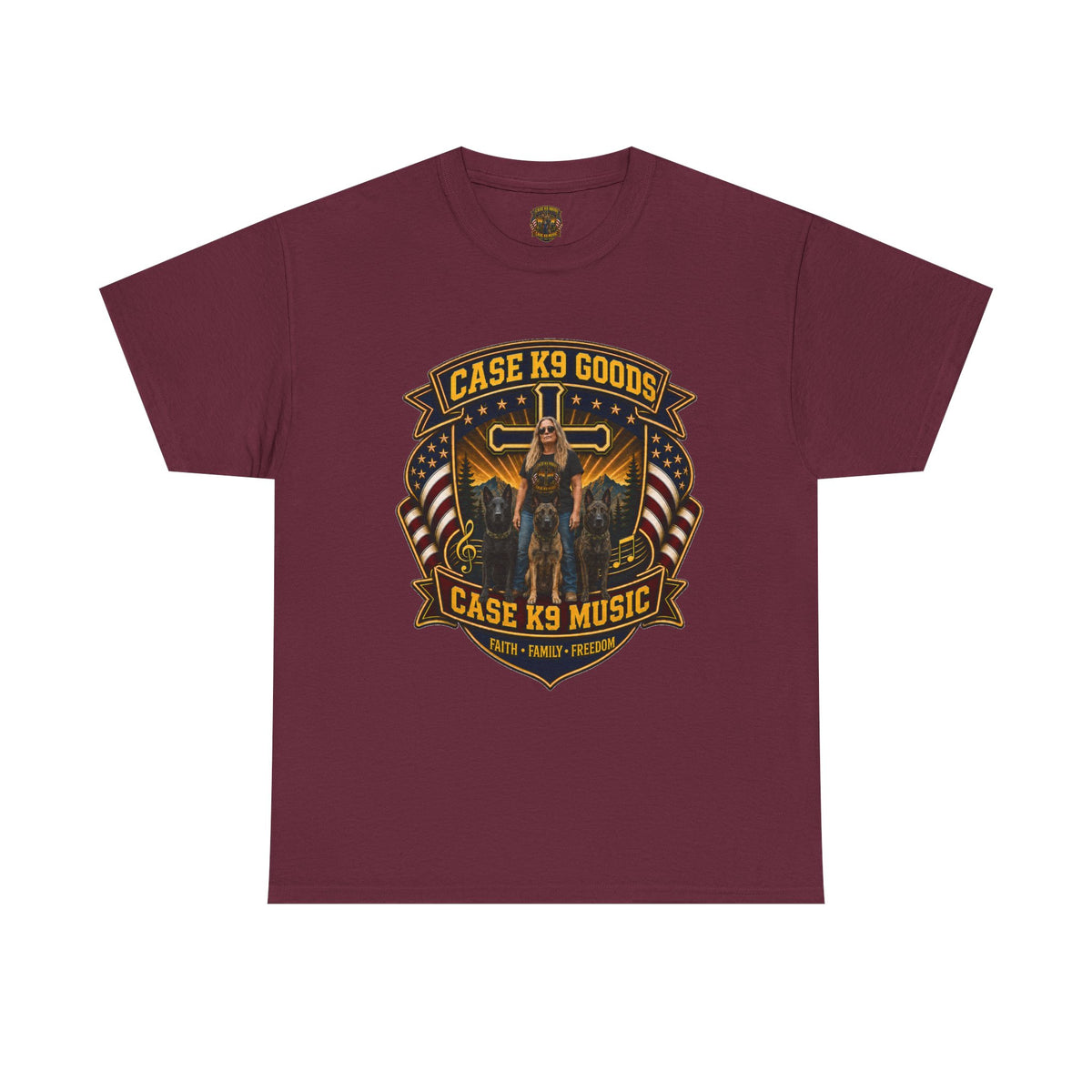 Case K9 Music T-Shirt — Vintage K9 Handler Military American Flag Tee