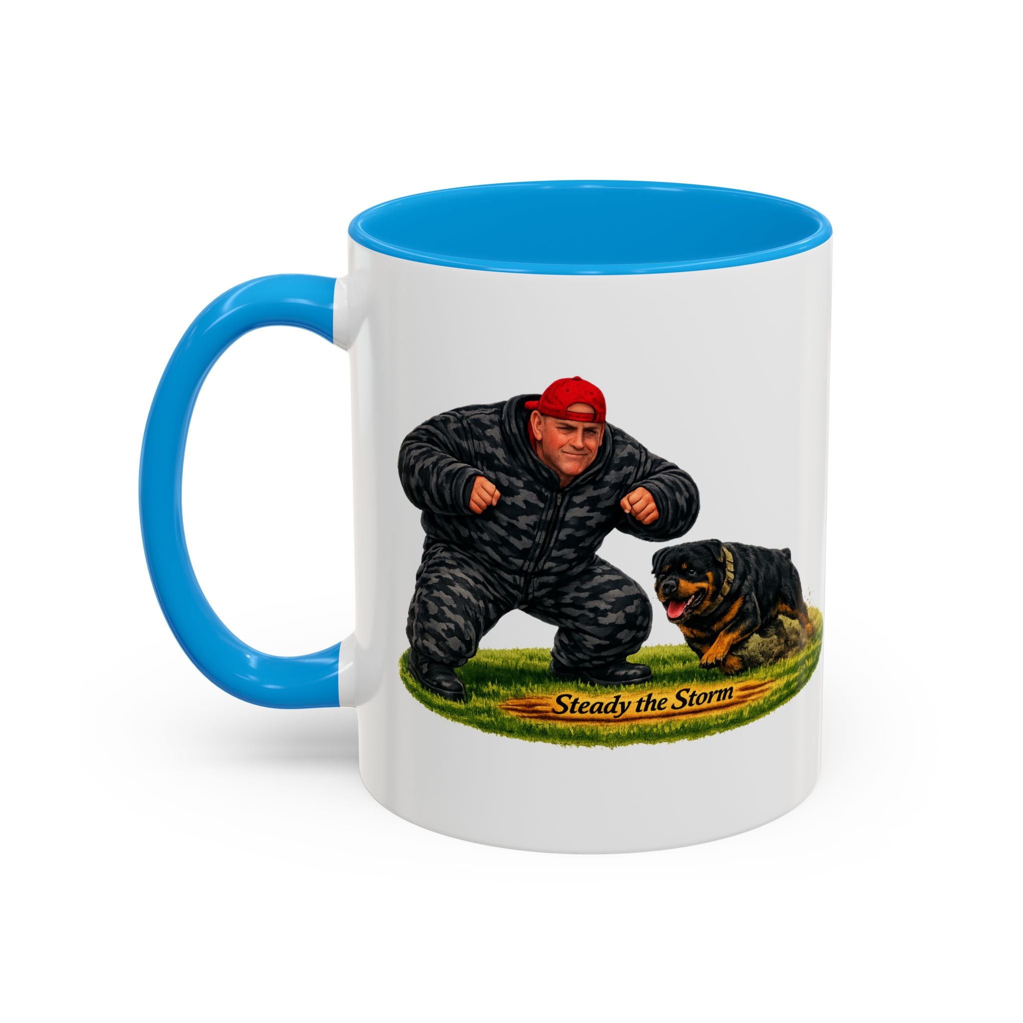 Steady the Storm Rottweiler & Handler Coffee Mug — Dog Lover Gift (11oz/15oz)