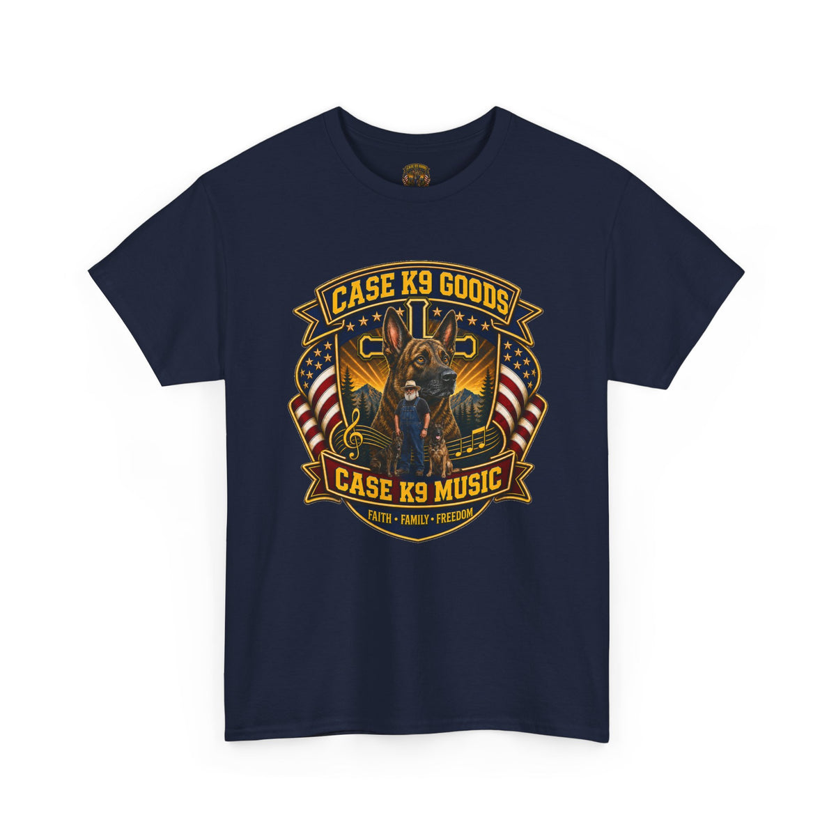 Case K9 Music Tee — Patriotic K9 Handler T‑Shirt