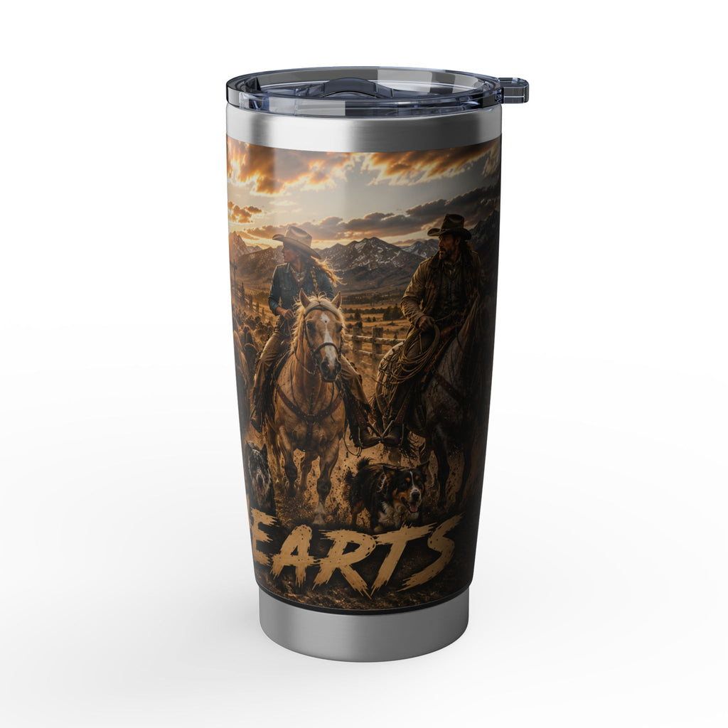 Buffalo Dog Herding Vagabond 20oz Tumbler — Western Cowboy Scenic Insulated Travel Mug