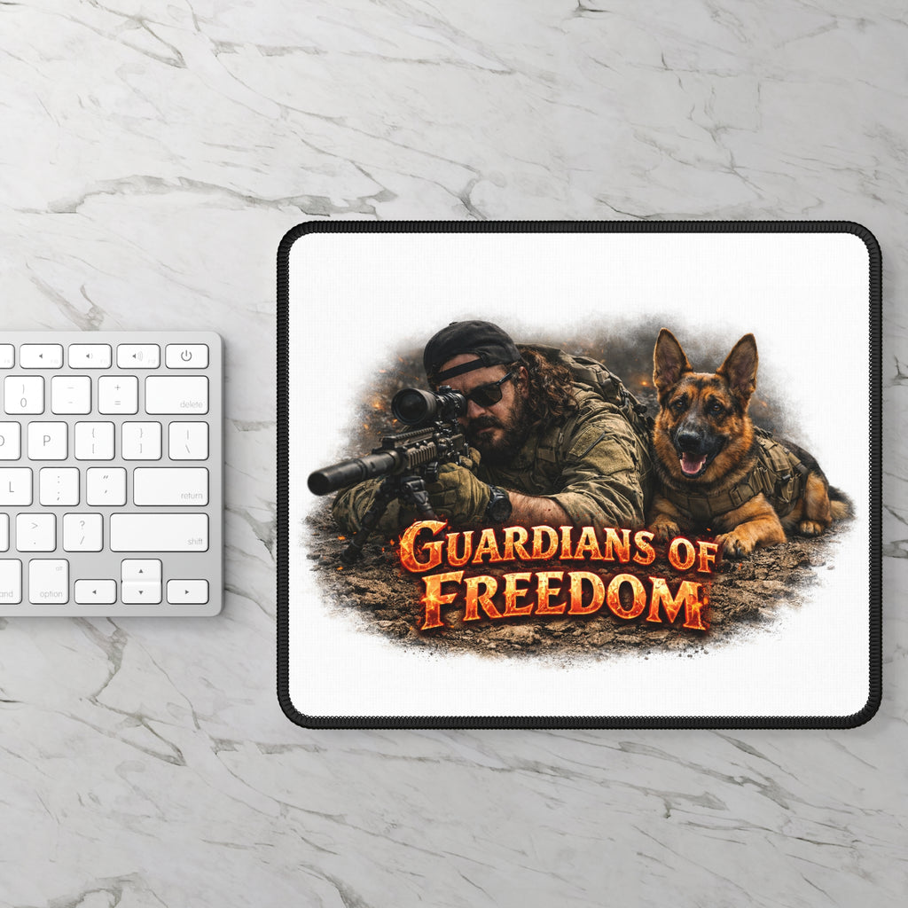 Gaming Mouse Pad — Guardians of Freedom Sniper & K9 Tactical Desk Mat