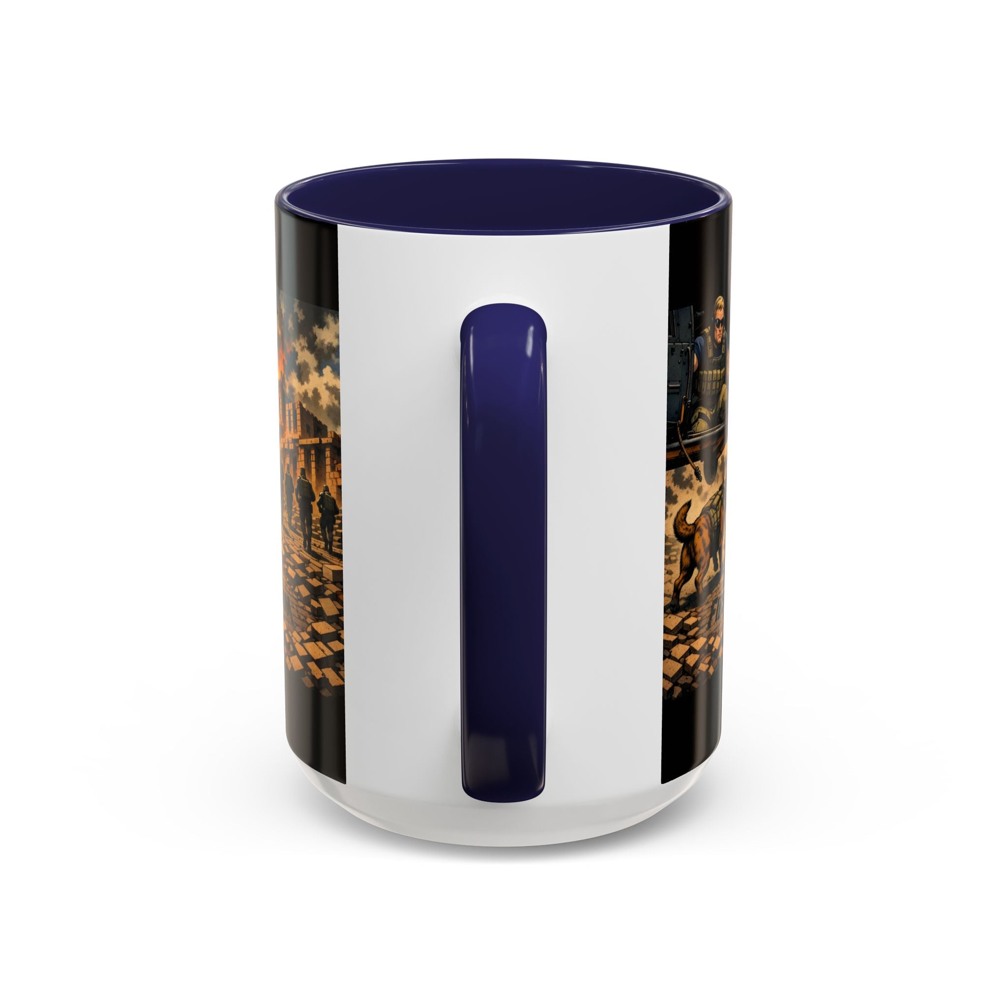 Military K9 Coffee Mug — 'First In for Freedom' Accent Ceramic Mug