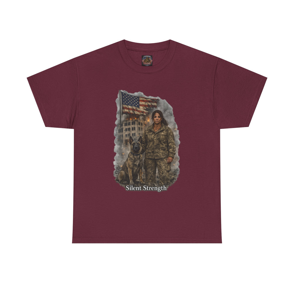 Military K9 Tribute T-Shirt — 'Silent Strength' Veteran & Service Dog Tee