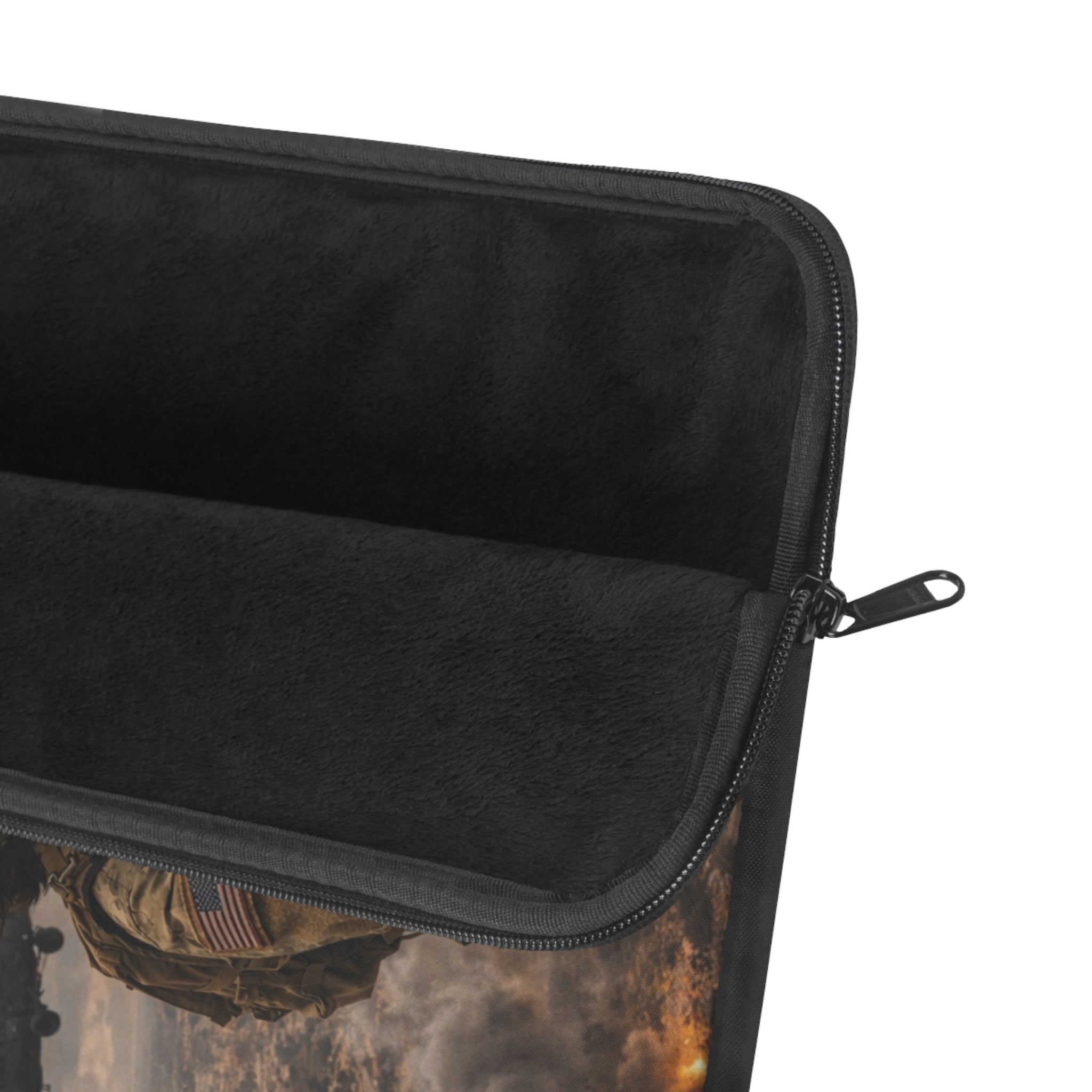 Bravery From Above Military Paratrooper Laptop Sleeve — Tactical Soldier & K9 Design